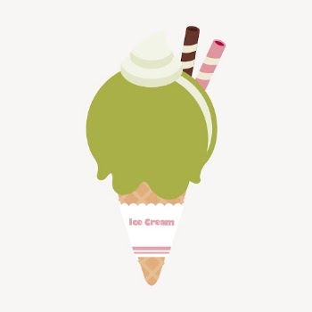 Green ice-cream cone clipart, cute | Free Vector - rawpixel