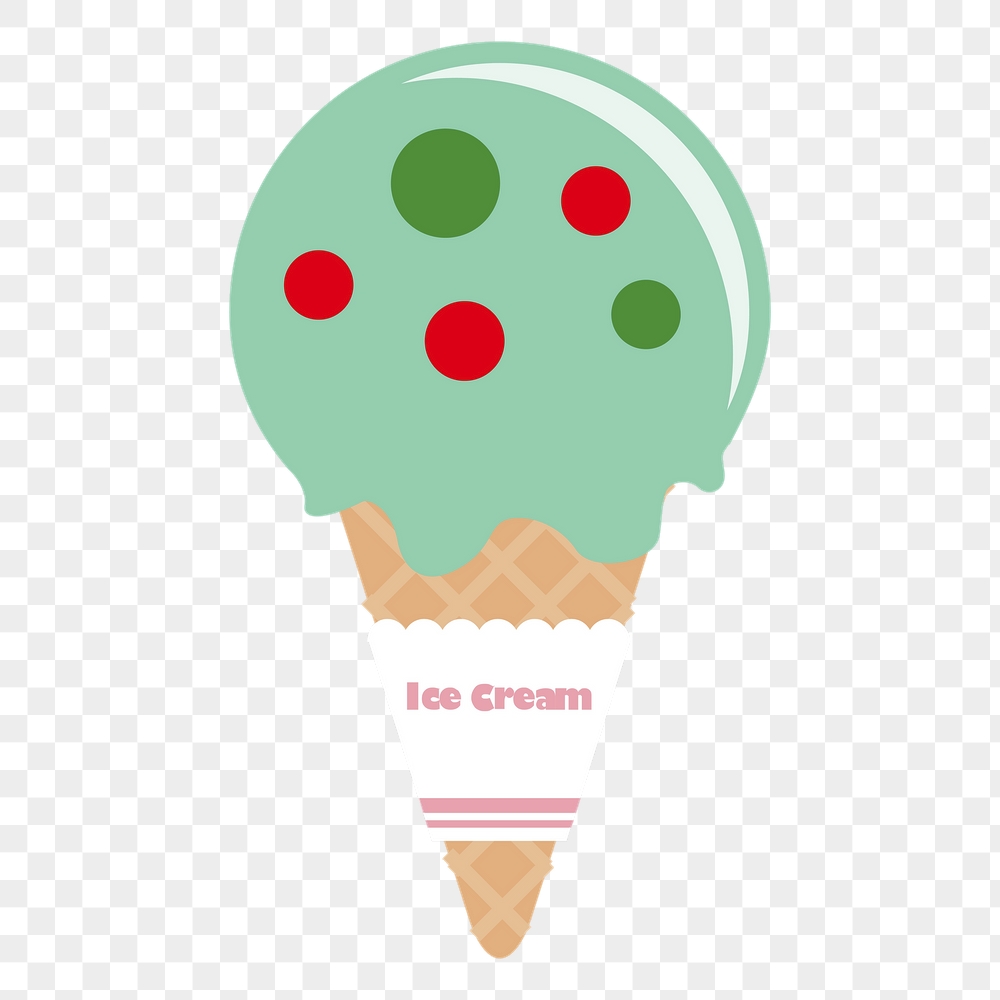Green ice-cream png cone sticker, | Free PNG - rawpixel