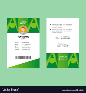 Green id card 07 vector image