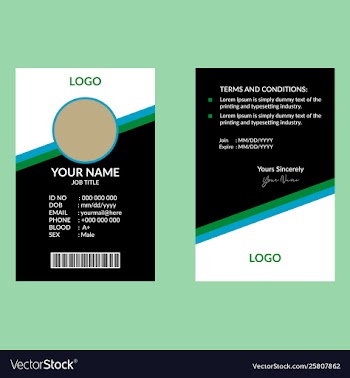 Green id card 11 vector image