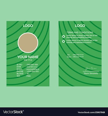 Green id card 14 vector image