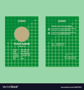 Green id card 15 vector image