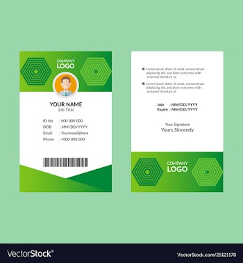 Green id card 17 vector image