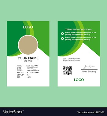 Green id card 17 vector image
