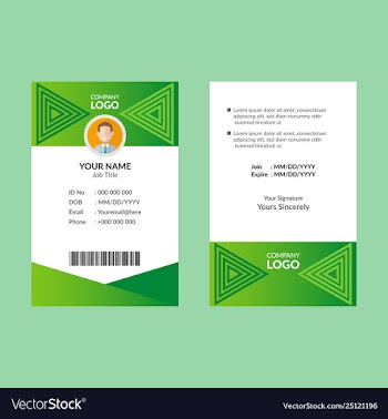 Green id card 18 vector image