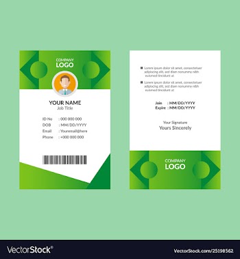 Green id card 23 vector image
