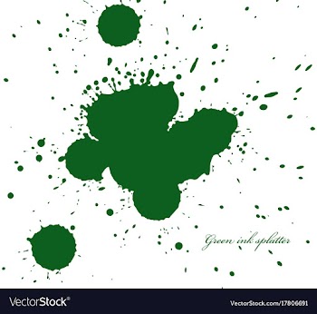 Green ink splatter on white vector image