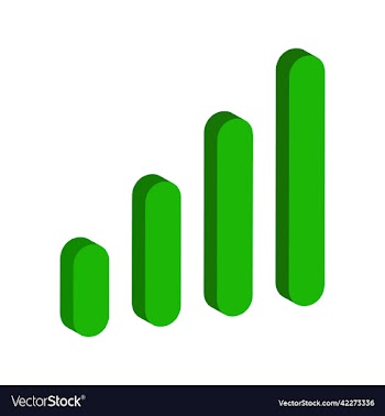 green isometric 3d mobile signal flat icon
