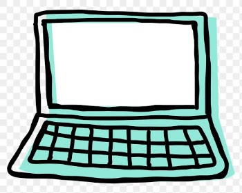 Green laptop png hand drawn icon
