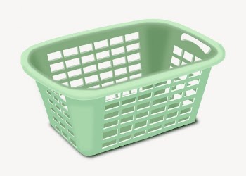 Green laundry basket collage element, | Free PSD - rawpixel