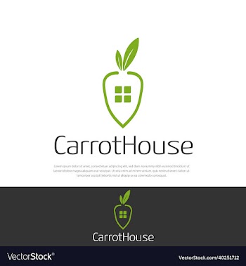 green leaf carrot house modern logo logo design