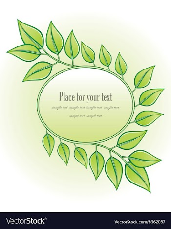 Green Leaf Floral Border vector image