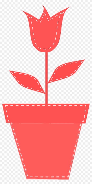 Green, Leaf, Flower, Orange, Pink, Spring, Pot, Easter - Gambar Bunga Dalam Pot Animasi