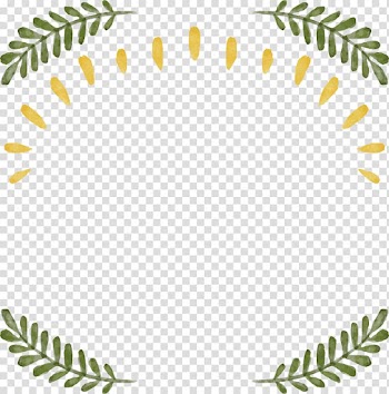 Green leaf framed , Leaf, Simple hand-painted leaves border transparent background PNG clipart