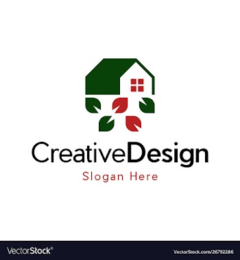 Green leaf home realty creative business logo vector image