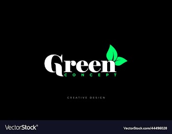green leaf logo typography brand concept
