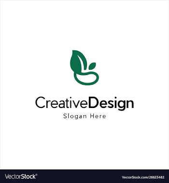 Green leaf naturally creative logo design vector image