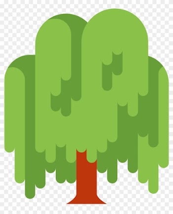 Green Leaf Of Willow Icon Circle Royalty Free Vector - Willow Icon