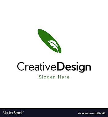 Green leaf oval logo design vector image