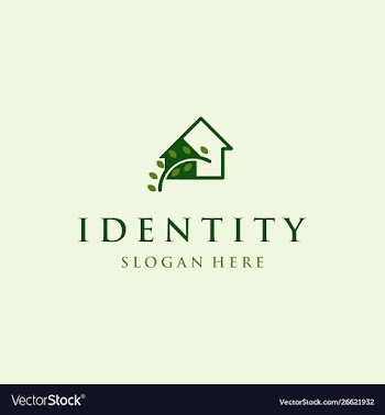 Green leaf realty logo design vector image