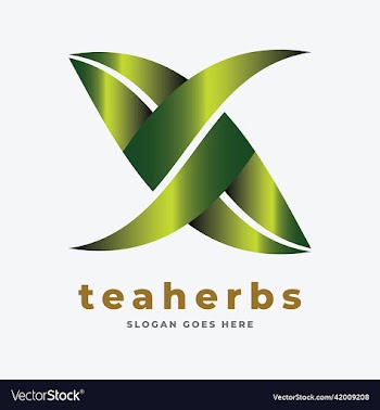 green leaf with x logo design