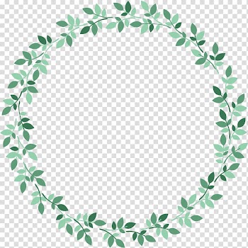 Green leaf wreath artr, Circle Leaf, Small fresh green grass ring transparent background PNG clipart