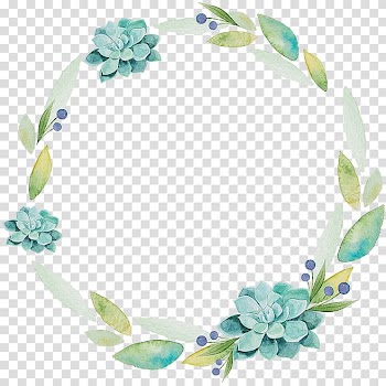 Green leafed plant frame , Watercolor painting Flower Wreath Paper, flower transparent background PNG clipart