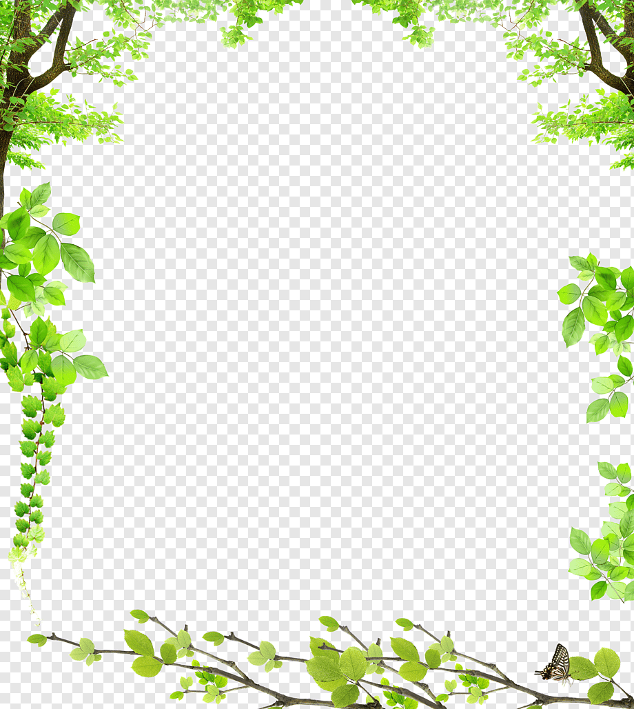 green leafed tree border, frame Film frame, Green leaves, border, watercolor Leaves, leaf png