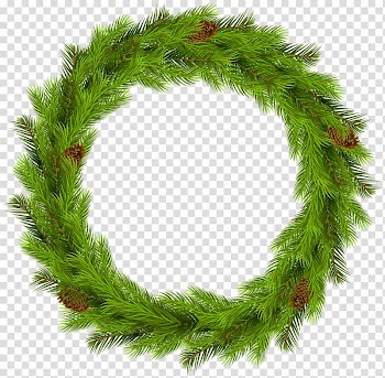 Green leafed wreath, Wreath Christmas , Christmas Pine Wreath transparent background PNG clipart