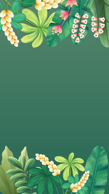 Green leaves border iPhone wallpaper, | Free Photo Illustration - rawpixel