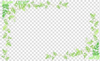 Green leaves frame , Garasu no Usagi Wellness Animal Clinic Koberiyobiyosenmon School Cirno, Green border dispute transparent background PNG clipart