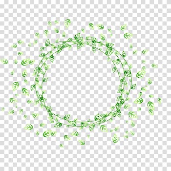 Green leaves frame, Leaf frame Green, Floating Leaves circle transparent background PNG clipart