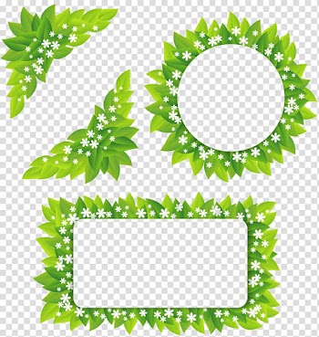 Green leaves frames, Leaf Green White, Grass edge transparent background PNG clipart