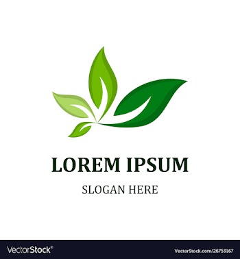 Green leaves growth naturally logo vector image