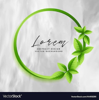 green leaves with round frame place for text