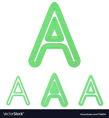 Green letter a logo design set vector image