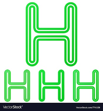 Green letter h logo design set vector image