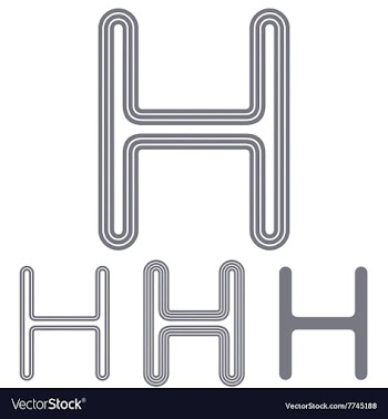 Green letter h logo design set vector image