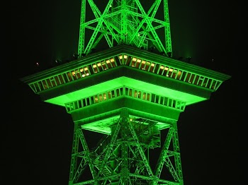 Green Lighted Tower