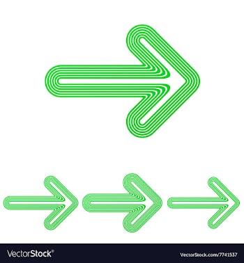 Green line arrow logo design set vector image
