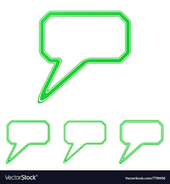 Green line comment logo design set vector image
