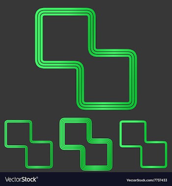 Green line corporate logo design set vector image