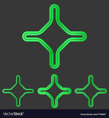 Green line corporate logo design set vector image
