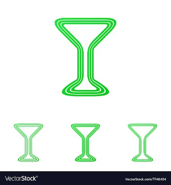 Green line drink logo design set vector image
