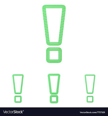 Green line exclamation logo design set vector image