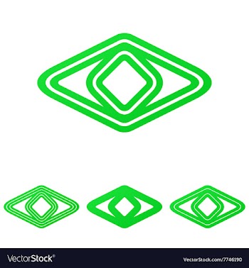 Green line eye logo design set vector image