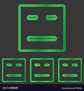 Green line face logo design set vector image