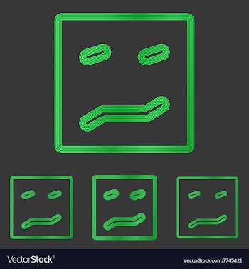 Green line fear logo design set vector image