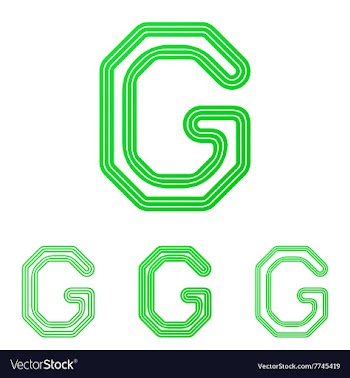 Green line g logo design set vector image
