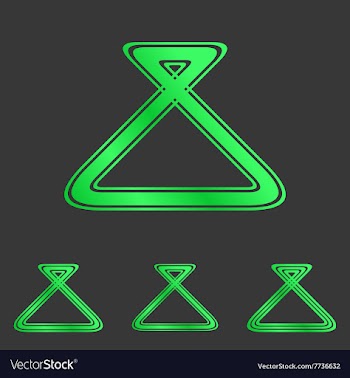 Green line geometric logo design set vector image